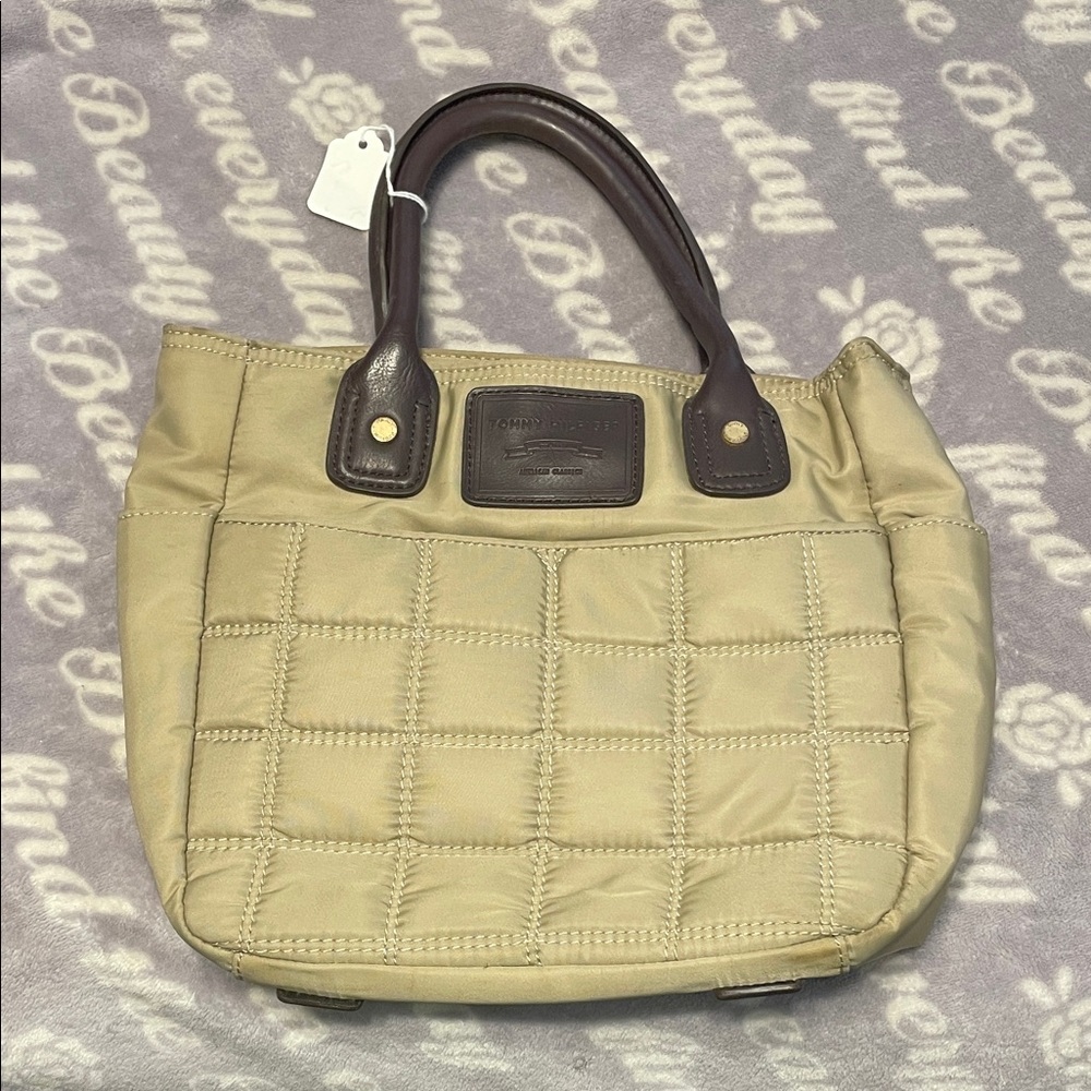 Tommy Hilfiger American classic beige Quilted Tote Bag - Picture 1 of 10